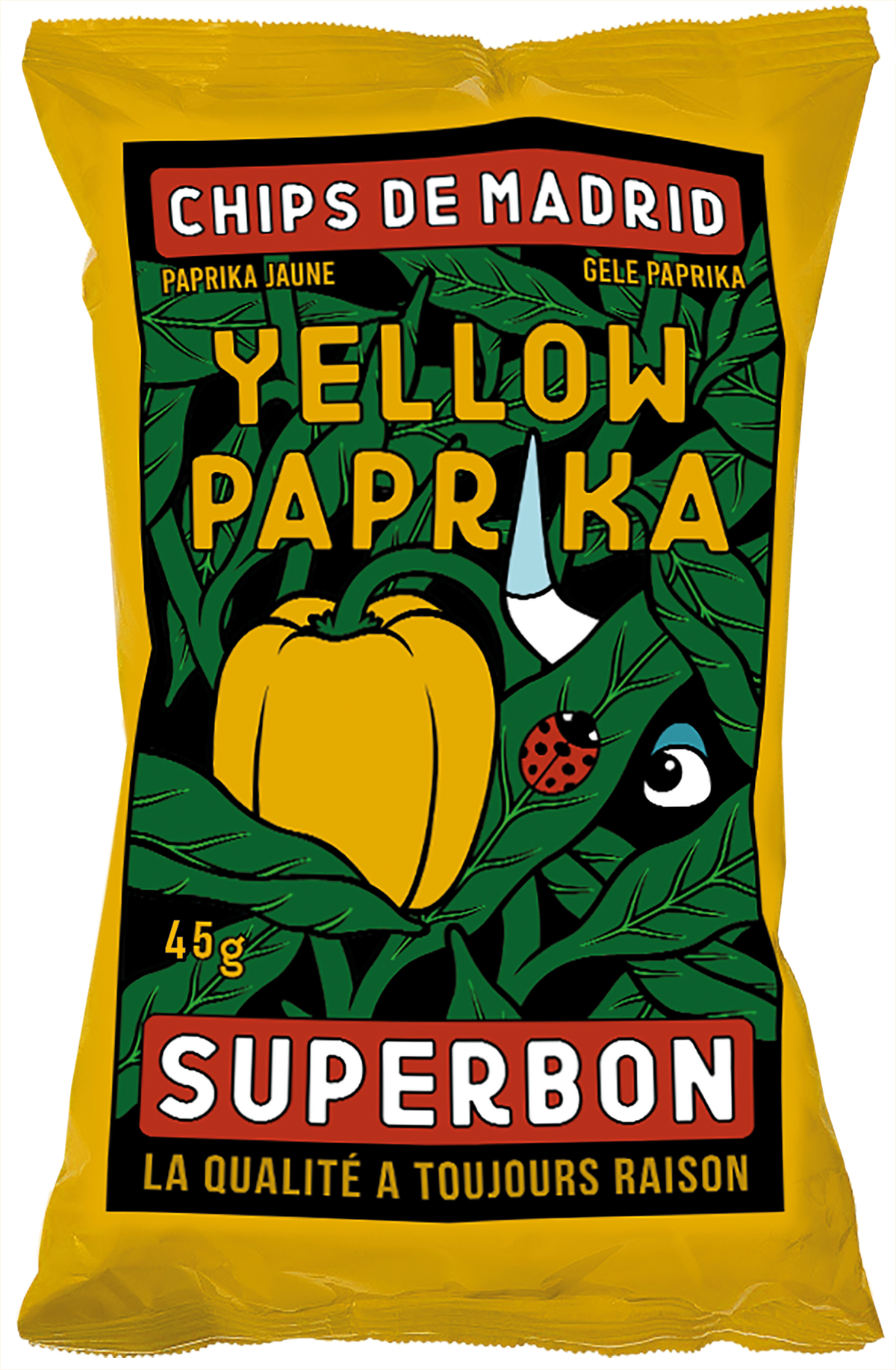 Superbon Chips Yellow Paprika 45g (1.6oz) single serve bag