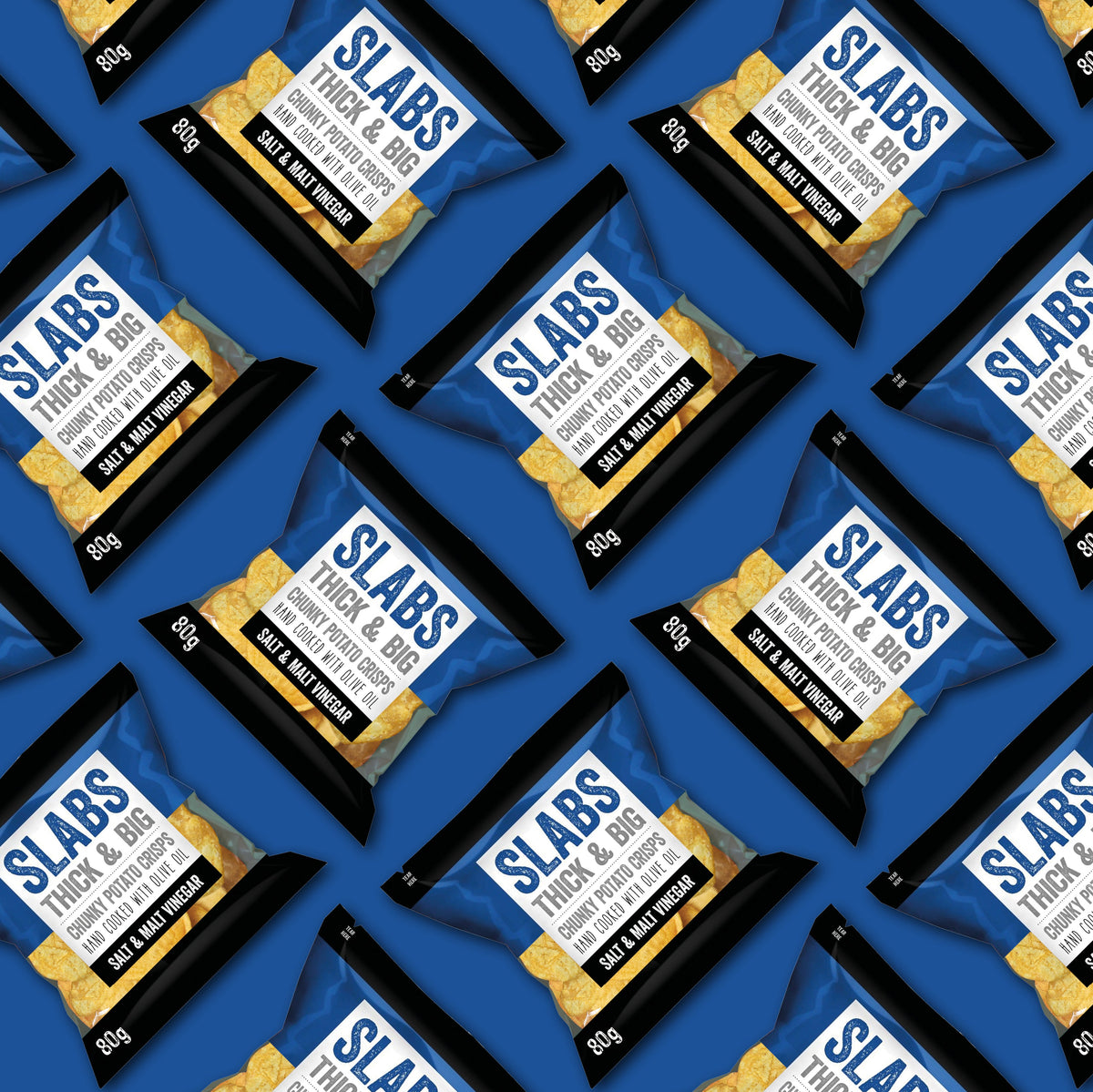 SLABS SALT & MALT VINEGAR 80g (2.8oz) box of 14 bags