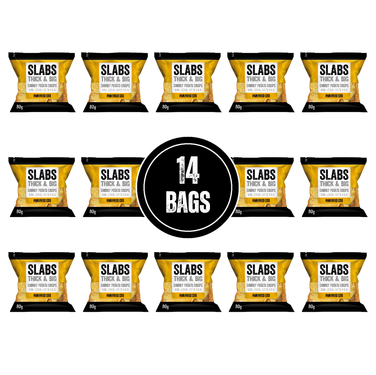 SLABS Pan Fried Egg 80g (2.8oz) box of 14 bags