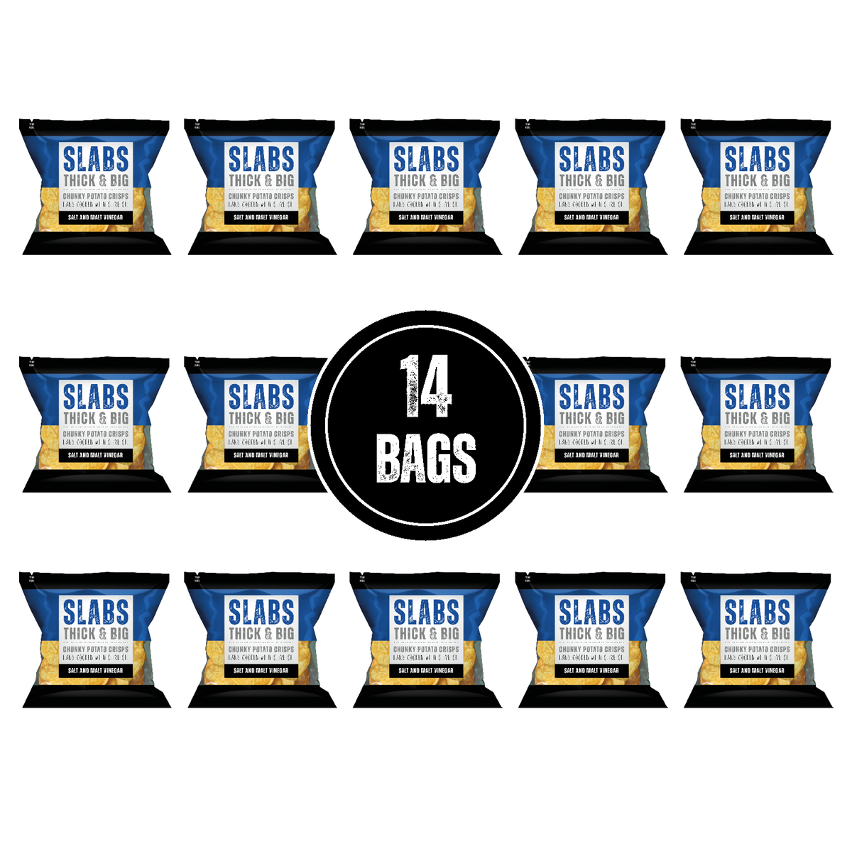 SLABS SALT & MALT VINEGAR 80g (2.8oz) box of 14 bags