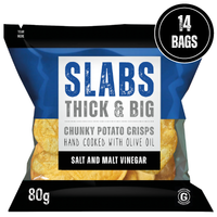 SLABS SALT & MALT VINEGAR 80g (2.8oz) box of 14 bags