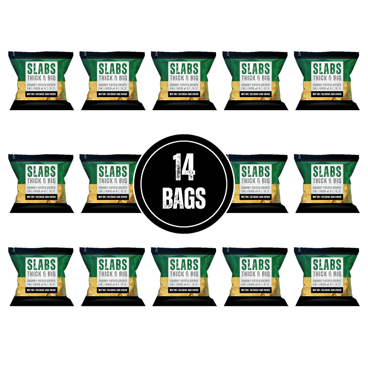 SLABS CHEESE & ONION 80g (2.8oz) box of 14 bags