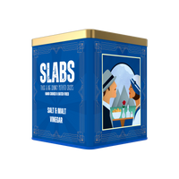 SLABS BIG TIN OF SALT & MALT VINEGAR CRISPS 250g (8.8oz) tin can
