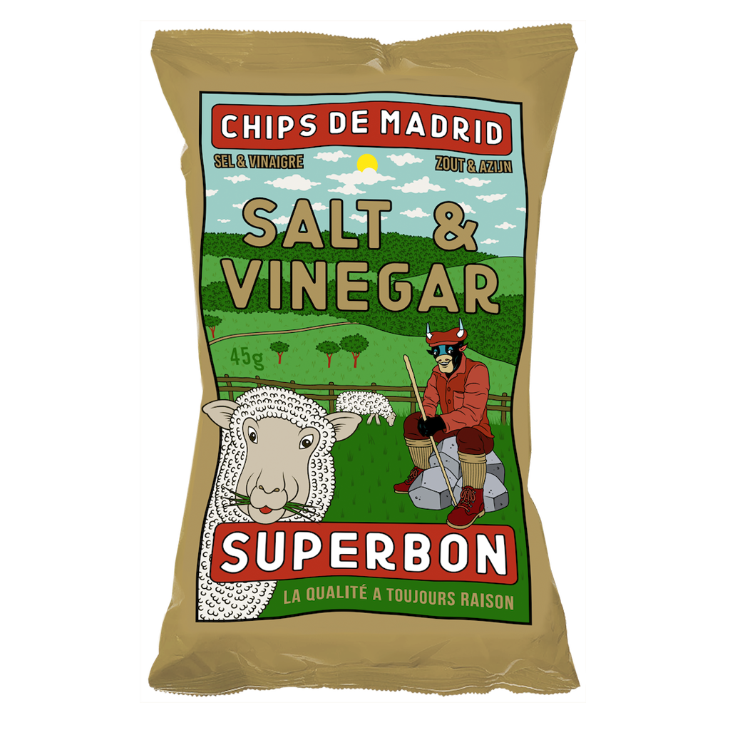 Superbon Chips Salt & Vinegar 45g (1.6oz) single serve bag